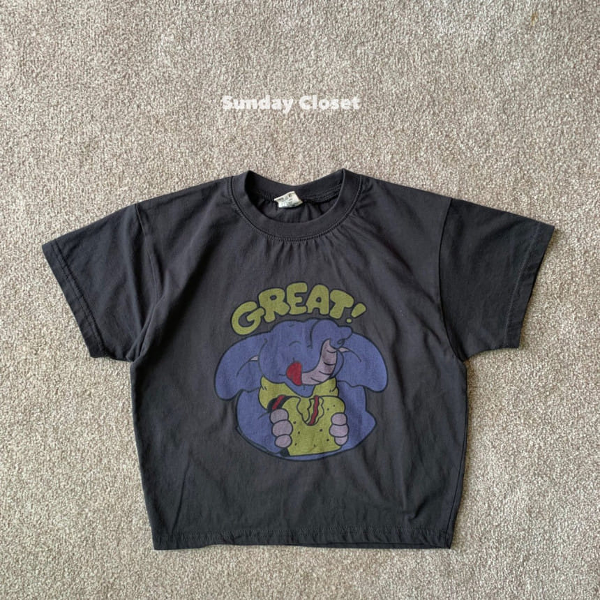 Sunday Closet - Korean Children Fashion - #kidzfashiontrend - Elephant Short Sleeve Tee - 5