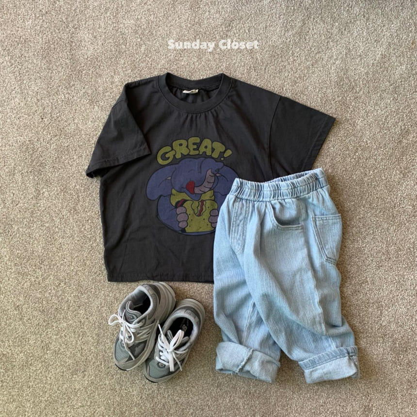Sunday Closet - Korean Children Fashion - #littlefashionista - Elephant Short Sleeve Tee - 7