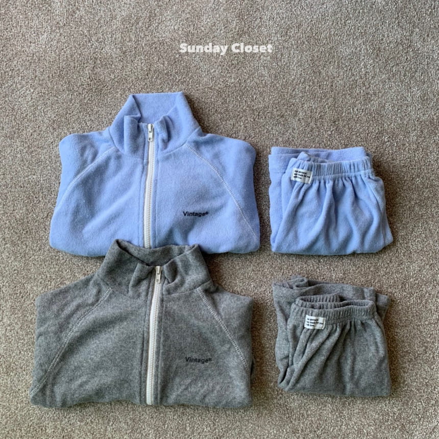 Sunday Closet - Korean Children Fashion - #magicofchildhood - Vintage Terry Top Bottom Set