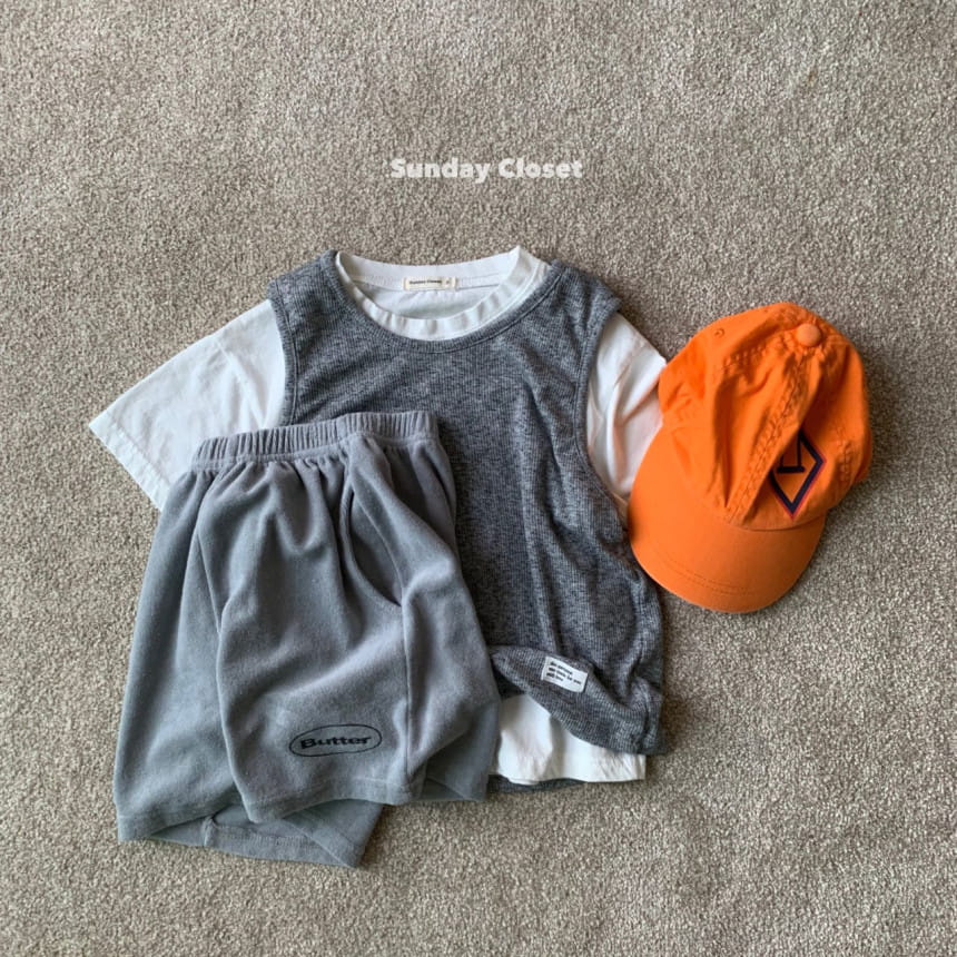 Sunday Closet - Korean Children Fashion - #magicofchildhood - Oreo Rib Sleeveless Tee - 10
