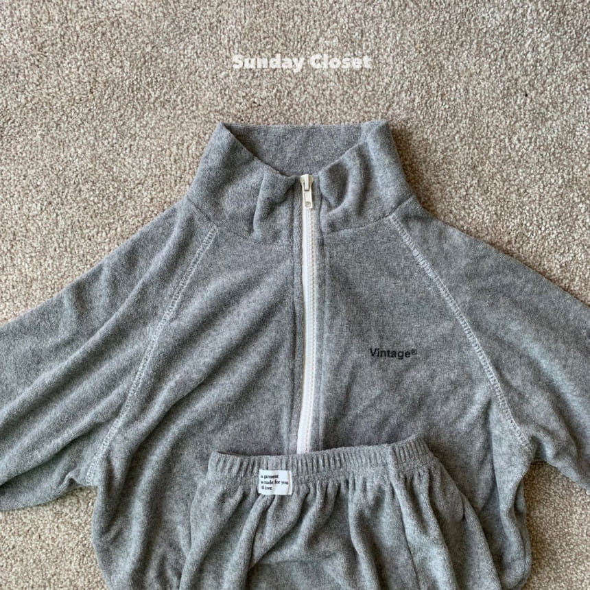 Sunday Closet - Korean Children Fashion - #stylishchildhood - Vintage Terry Top Bottom Set - 6