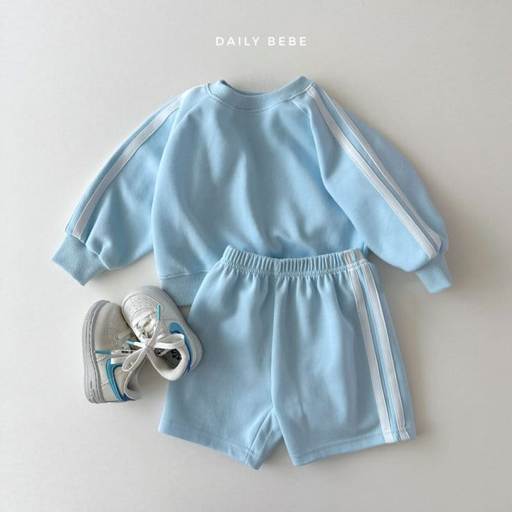 Teamand - Korean Children Fashion - #Kfashion4kids - Tape Short Top Bottom Set - 3