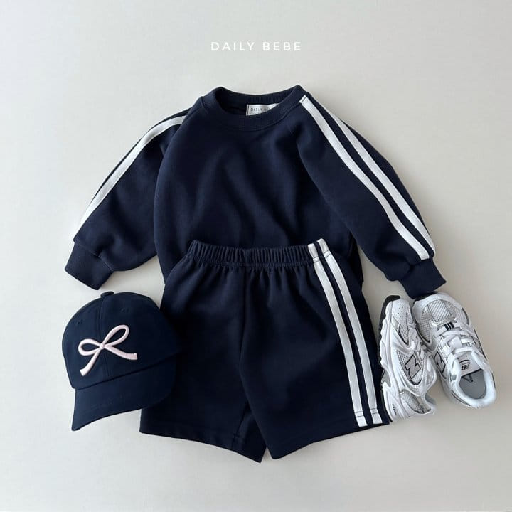 Teamand - Korean Children Fashion - #kidzfashiontrend - Tape Short Top Bottom Set - 2