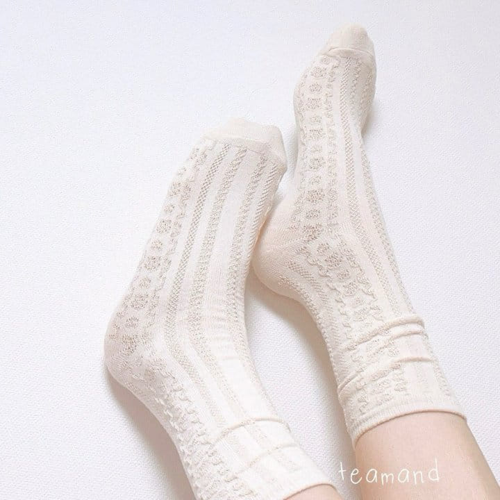 Teamand - Korean Children Fashion - #toddlerclothing - Grandma Lace Socks Set With Adult - 6