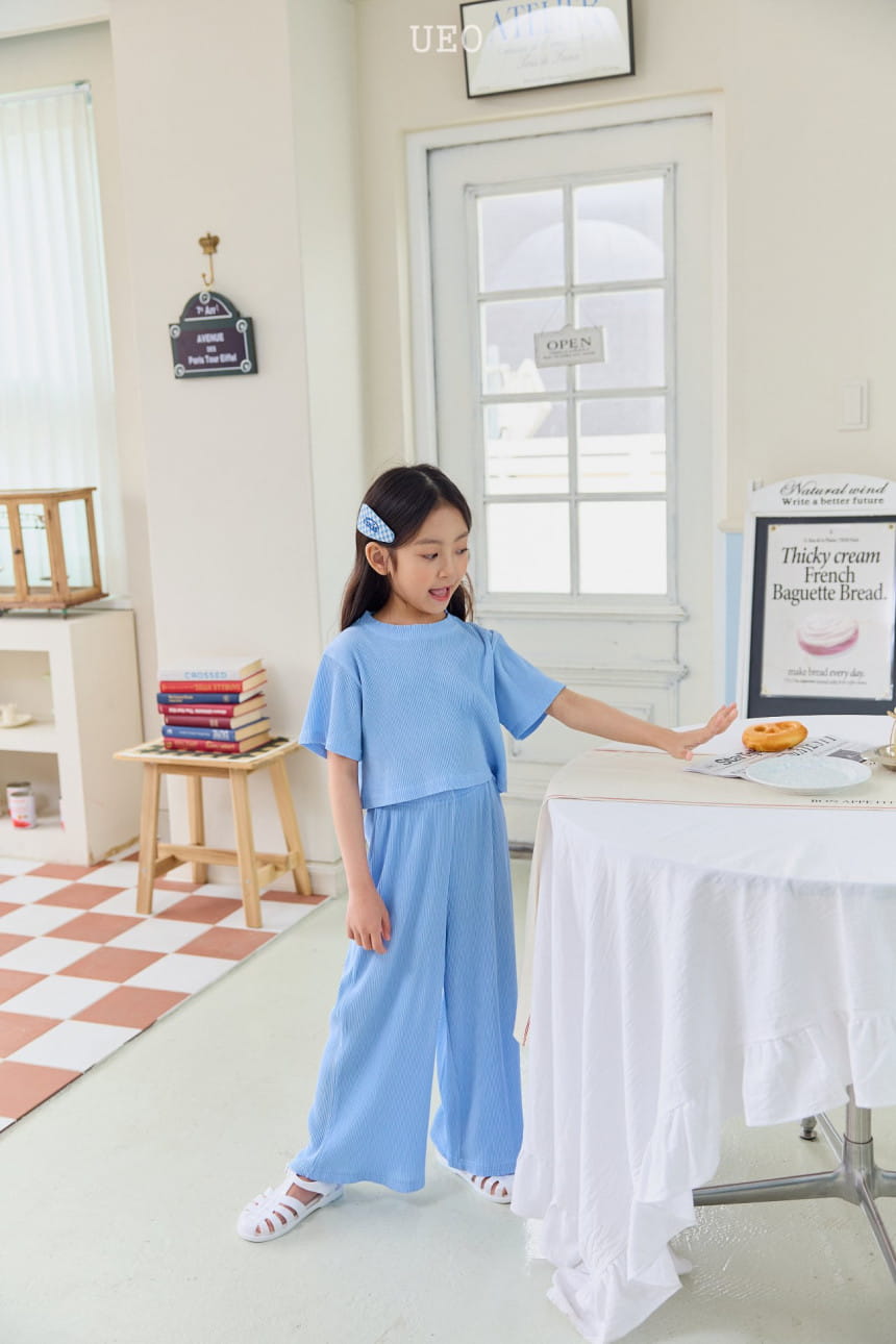 U Eo - Korean Children Fashion - #stylishchildhood - Summer Pleats Top Bottom Set - 6