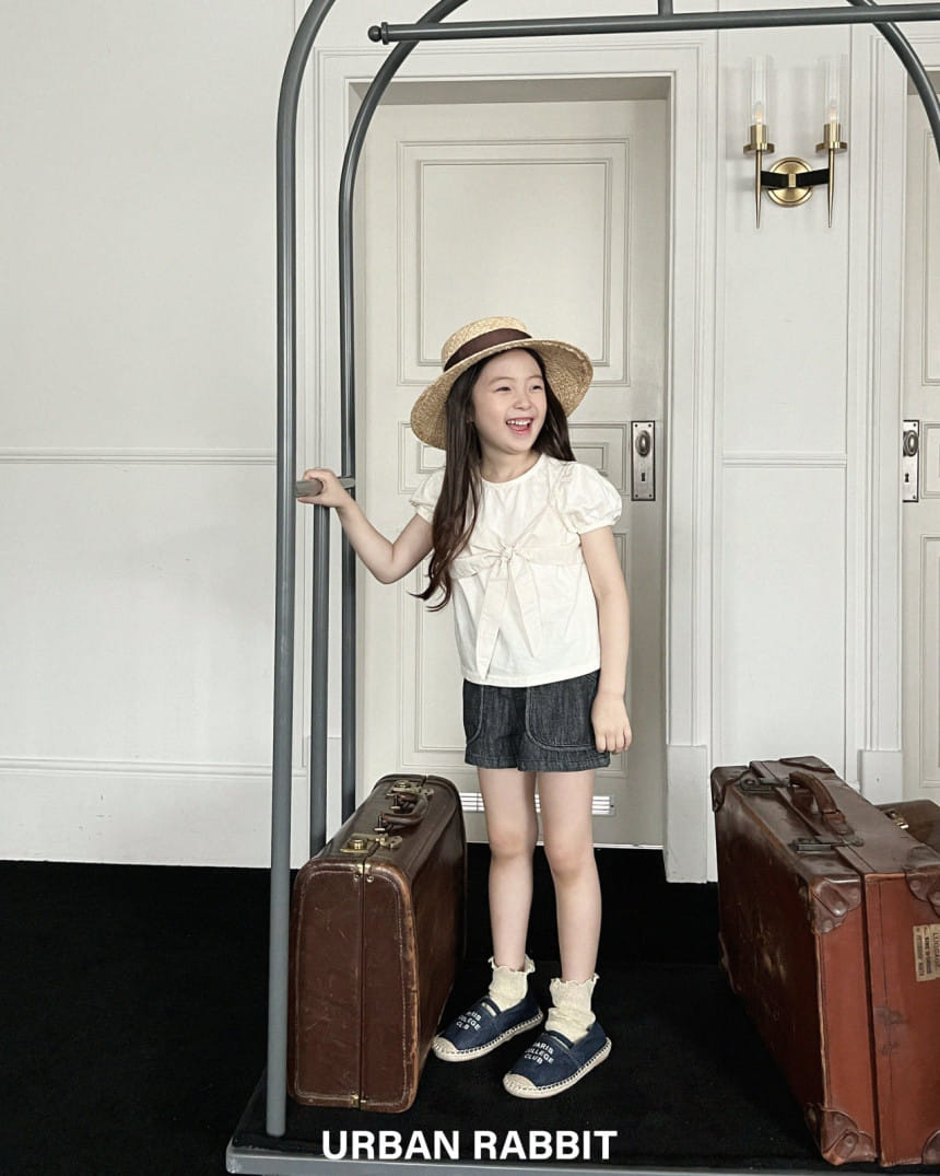 Urban Rabbit - Korean Children Fashion - #prettylittlegirls - Piping Pocket Denim Shorts - 2