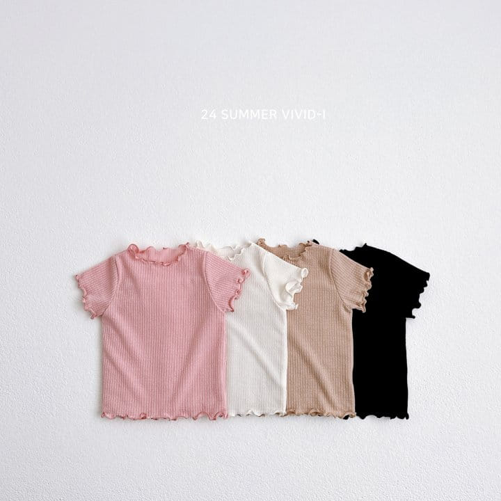 Vivid I - Korean Children Fashion - #childofig - Rib Terry Short Sleeve Tee