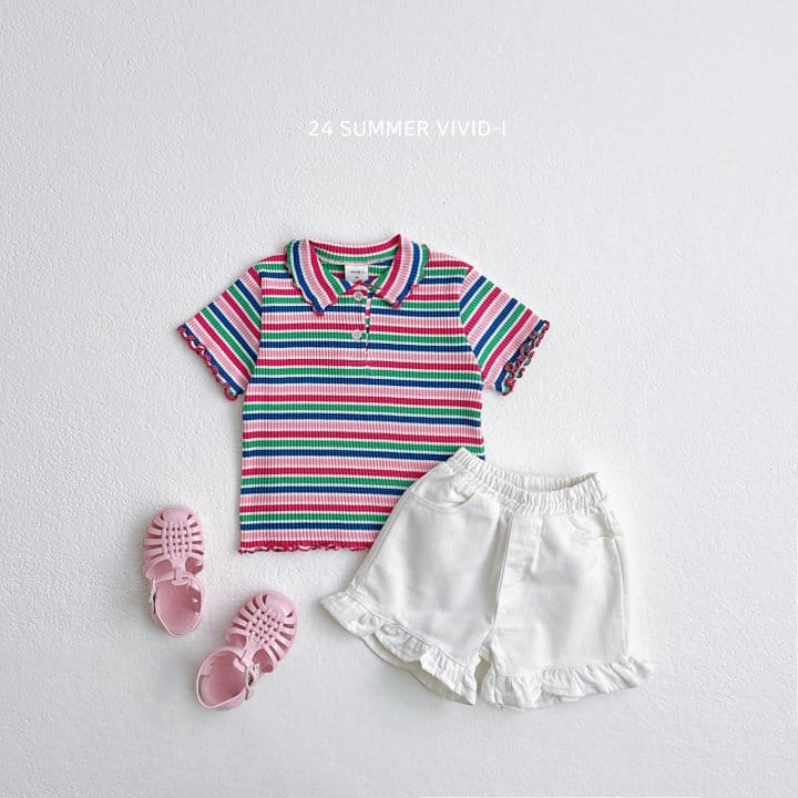 Vivid I - Korean Children Fashion - #childofig - Rainbow Collar Rib Tee - 11