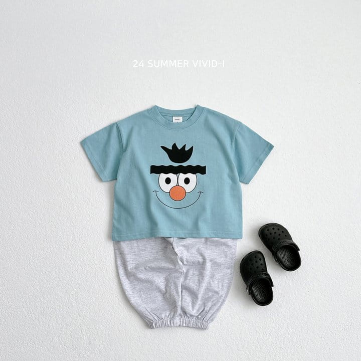 Vivid I - Korean Children Fashion - #littlefashionista - Summer Eye Nose Top Bottom Set - 9