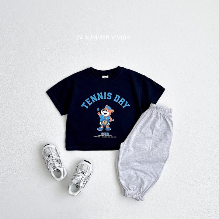 Vivid I - Korean Children Fashion - #magicofchildhood - Tennis Bear Short Sleeve Tee - 10