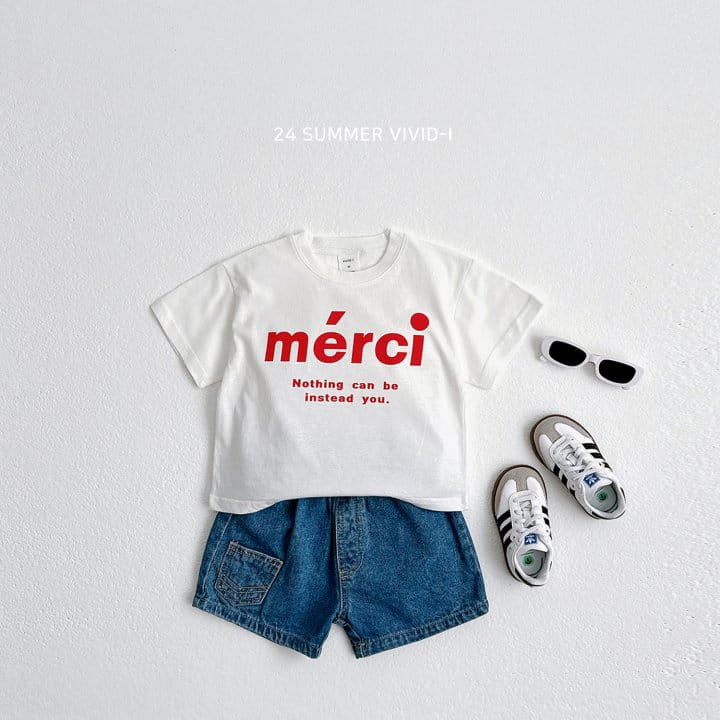 Vivid I - Korean Children Fashion - #minifashionista - Merci Short Sleeve Tee - 6