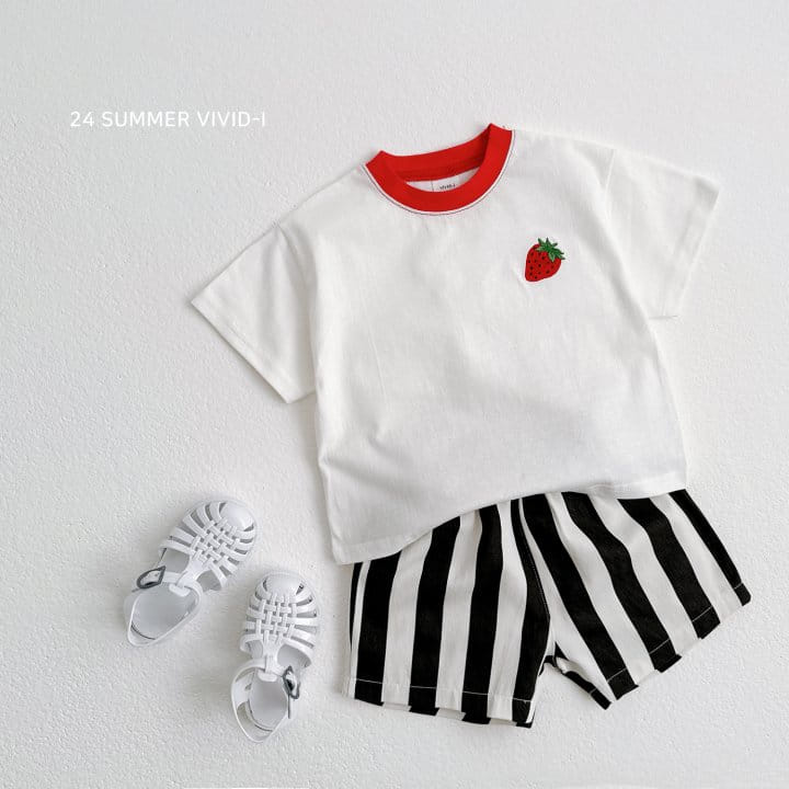 Vivid I - Korean Children Fashion - #prettylittlegirls - Fruit Embroidery Top Bottom Set - 8