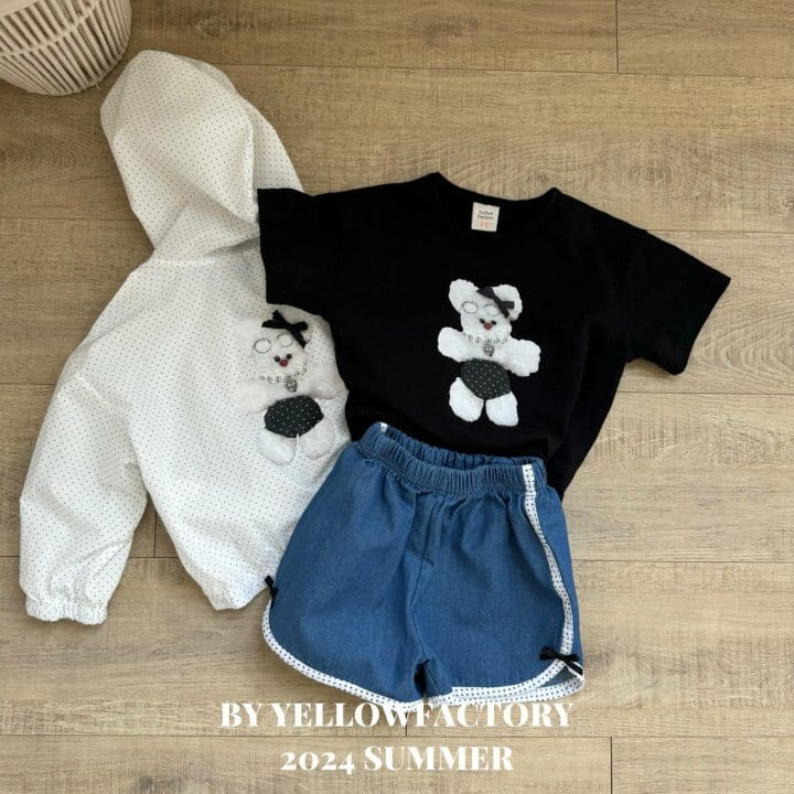 Yellow Factory - Korean Children Fashion - #kidsshorts - Dot Denim Pants - 8