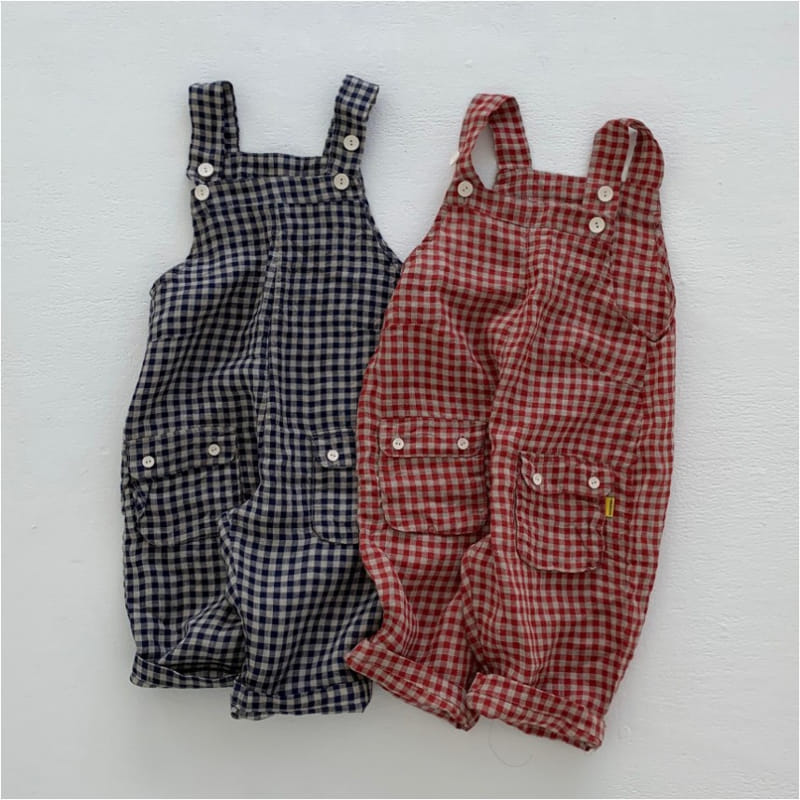 go;u - Korean Children Fashion - #toddlerclothing - Check Check Dungarees - 2