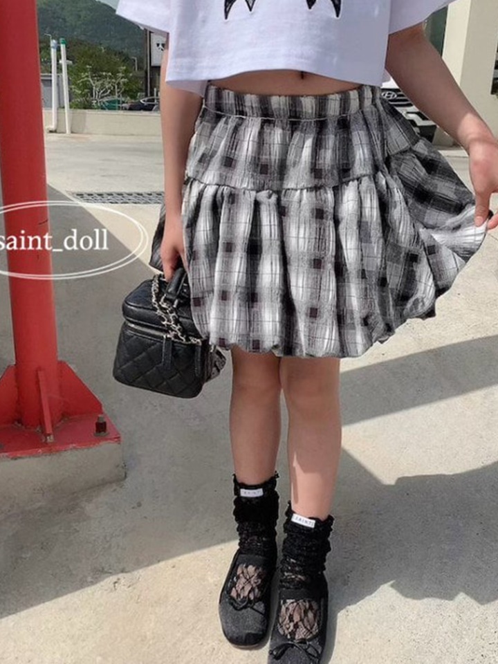 Check Balloon Skirt