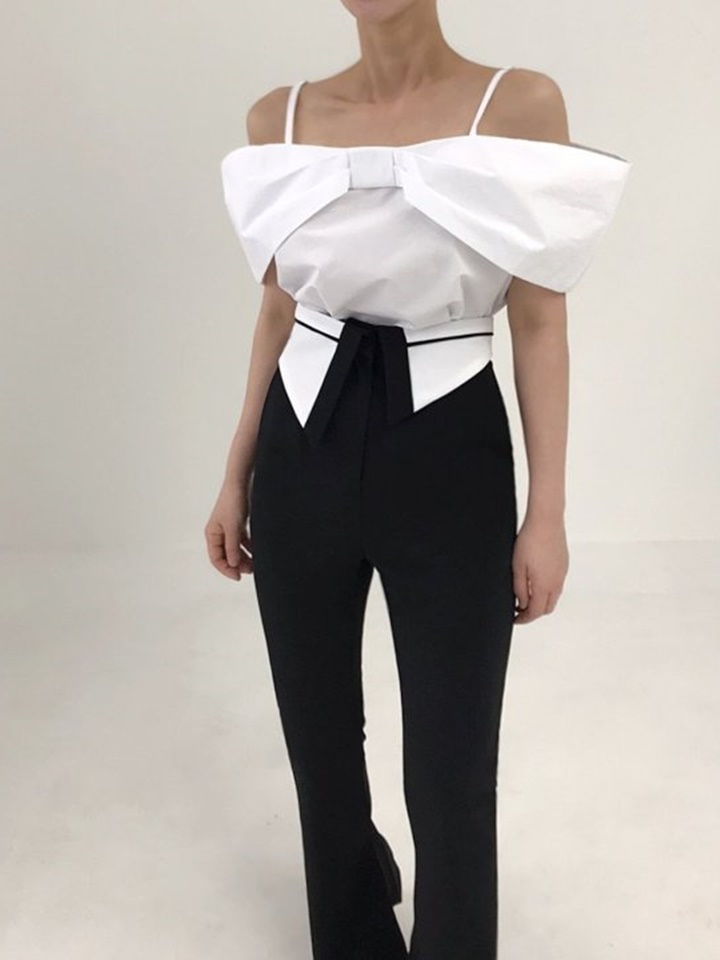 Ribbon Sleeve Blanc