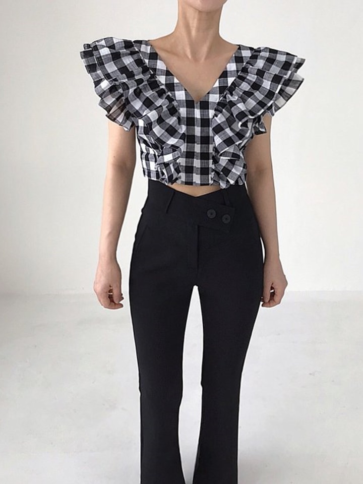 Marble Crop Blanc