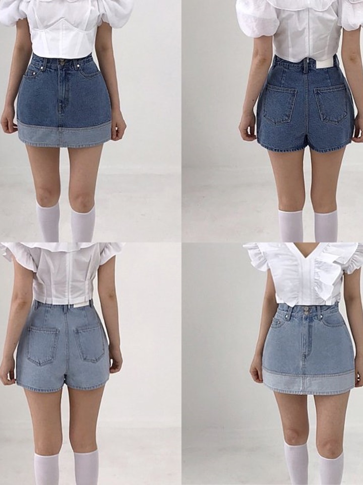 Doubling Skirt Short Pants