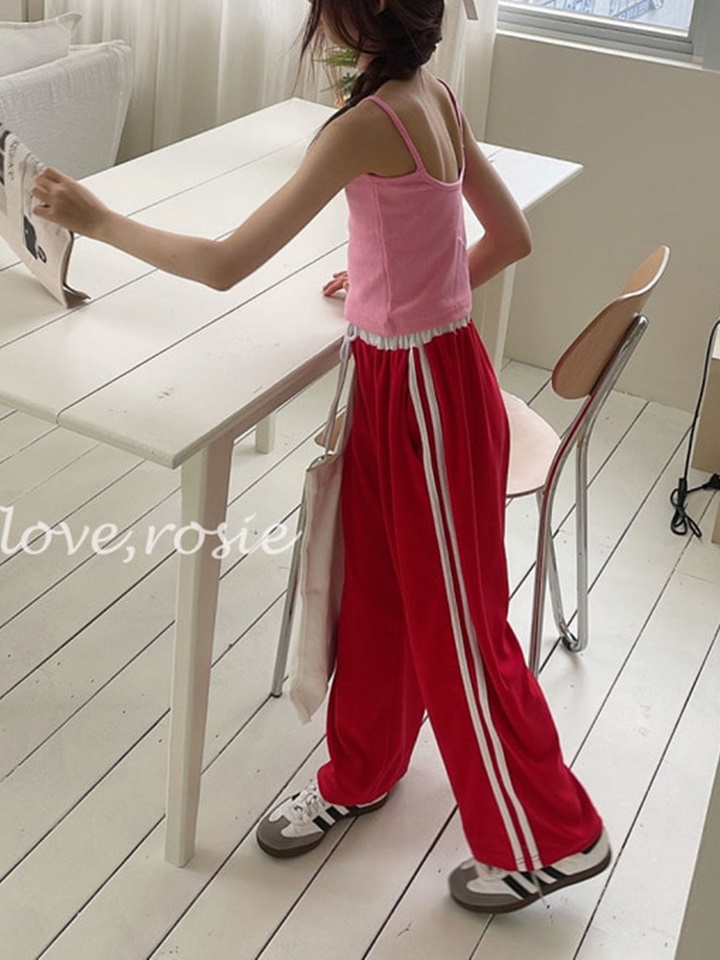 Towel Tape Loose Pants With Mom