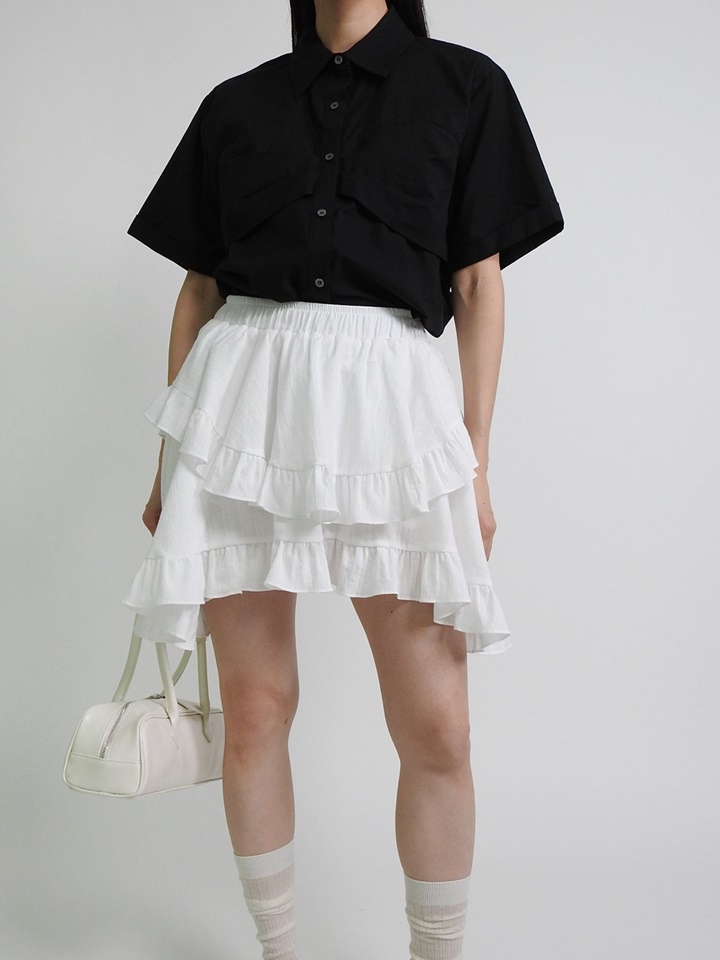 Unbalance Frill Skirt
