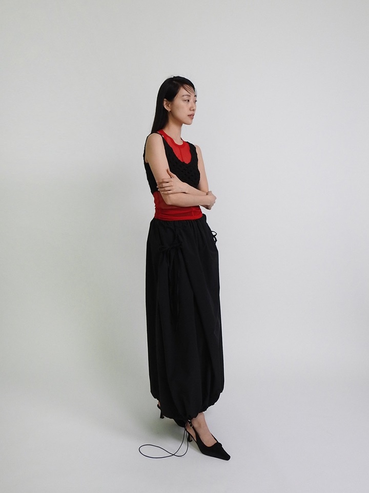 Balloon Pocket Long Skirt