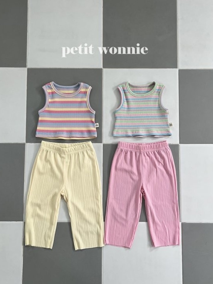 Sherbet Crop Top Bottom Set