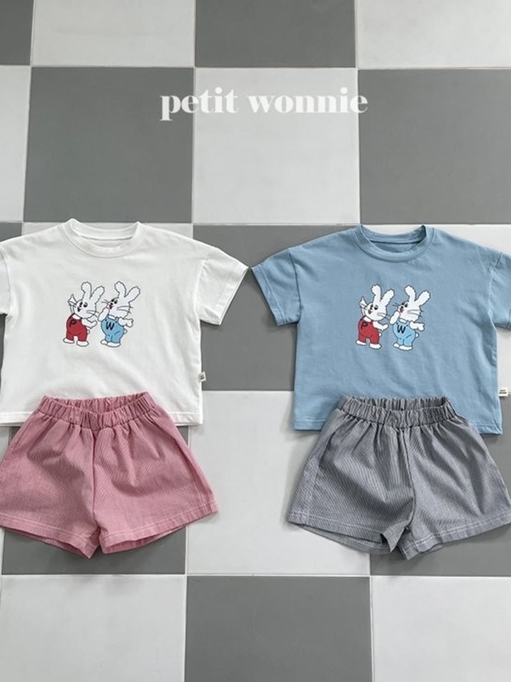 Petite Rabbit Pajama Top Bottom Set