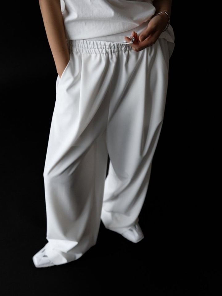 Banded String Wide Maxi Length Trousers