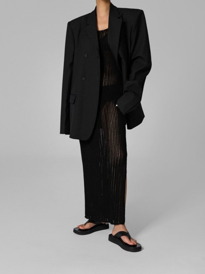 Asymmetry Wrap Detail Oversized Blazer