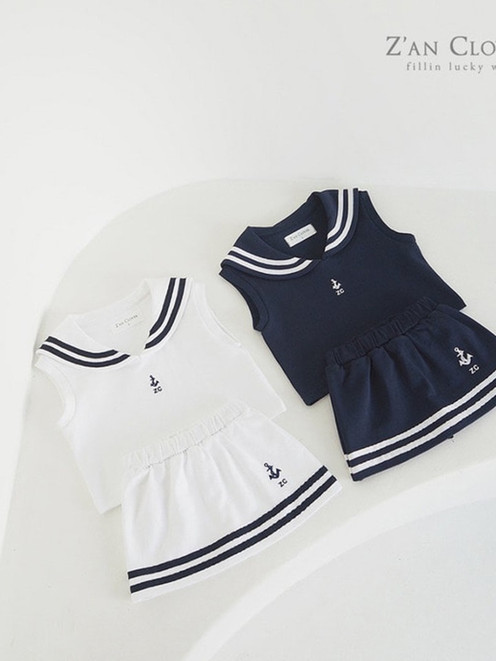 Sailior Skirt Top Bottom Set