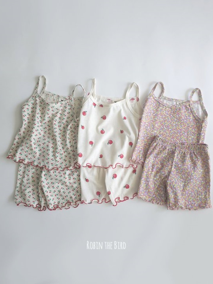 Frill String Sleeveless Top Bottom Set