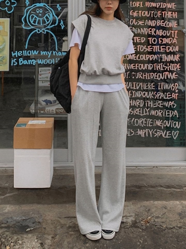 Vest Boots Cut Pants Set