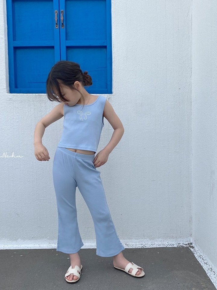 Cubic Sleeveless Top Bottom Set