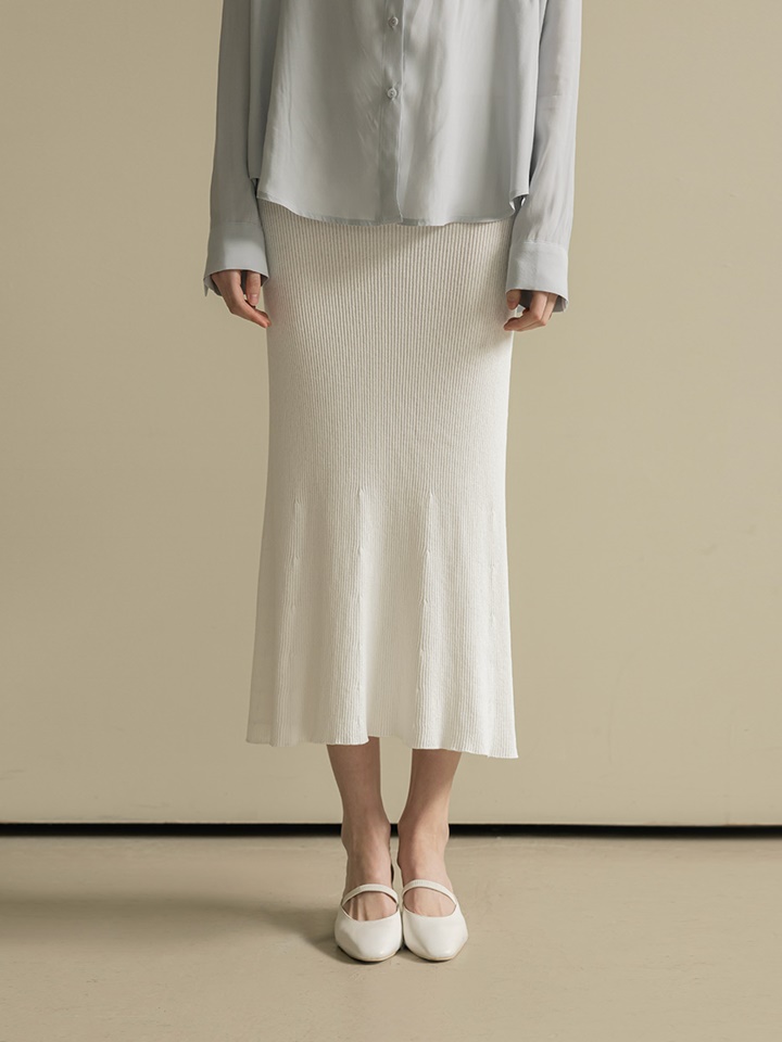Wholegarment Ribbed Flare Skirt