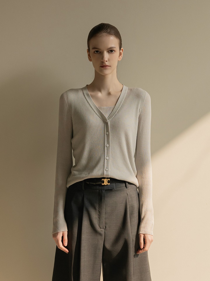 Wholegarment Silk Cardigan