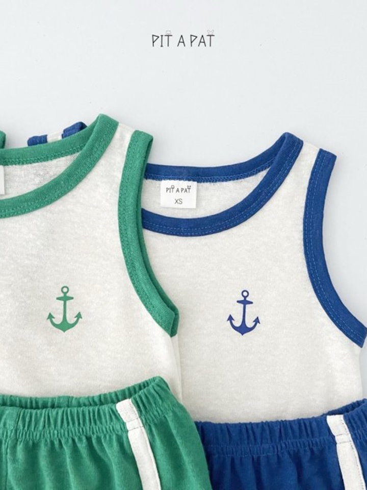 Marine L Sleeveless Top Bottom Set