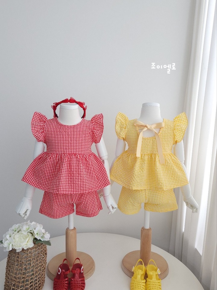 Check Butterfly Top Bottom Set