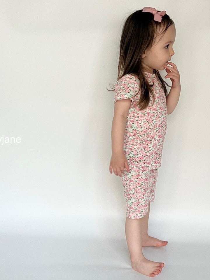 Floral Short Sleeve Top Bottom Set