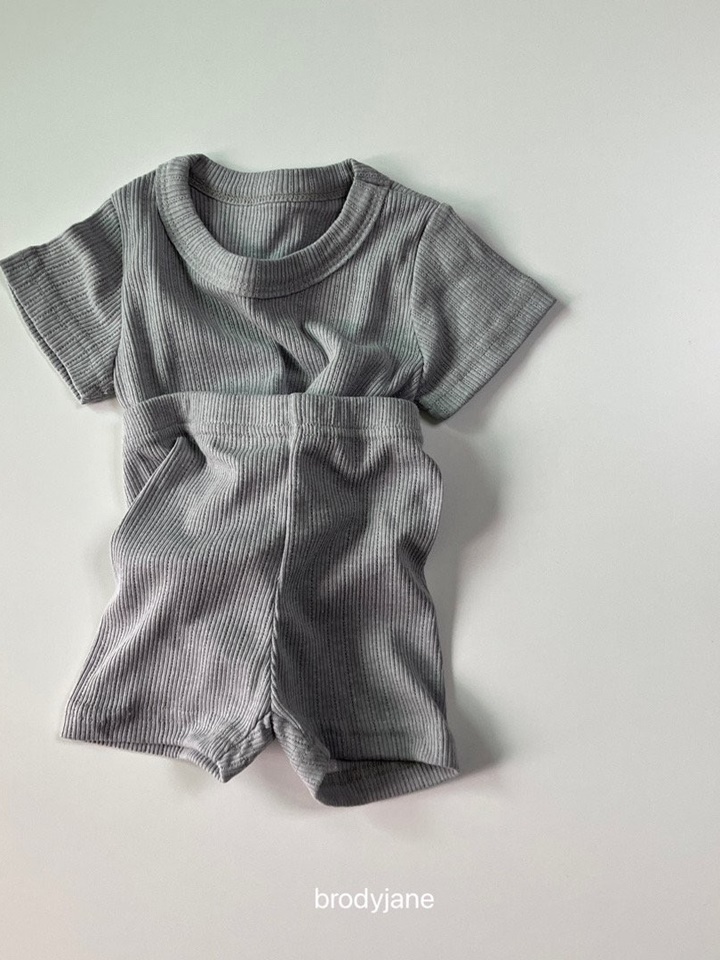 Jacquard Short Sleeve Top Bottom Set