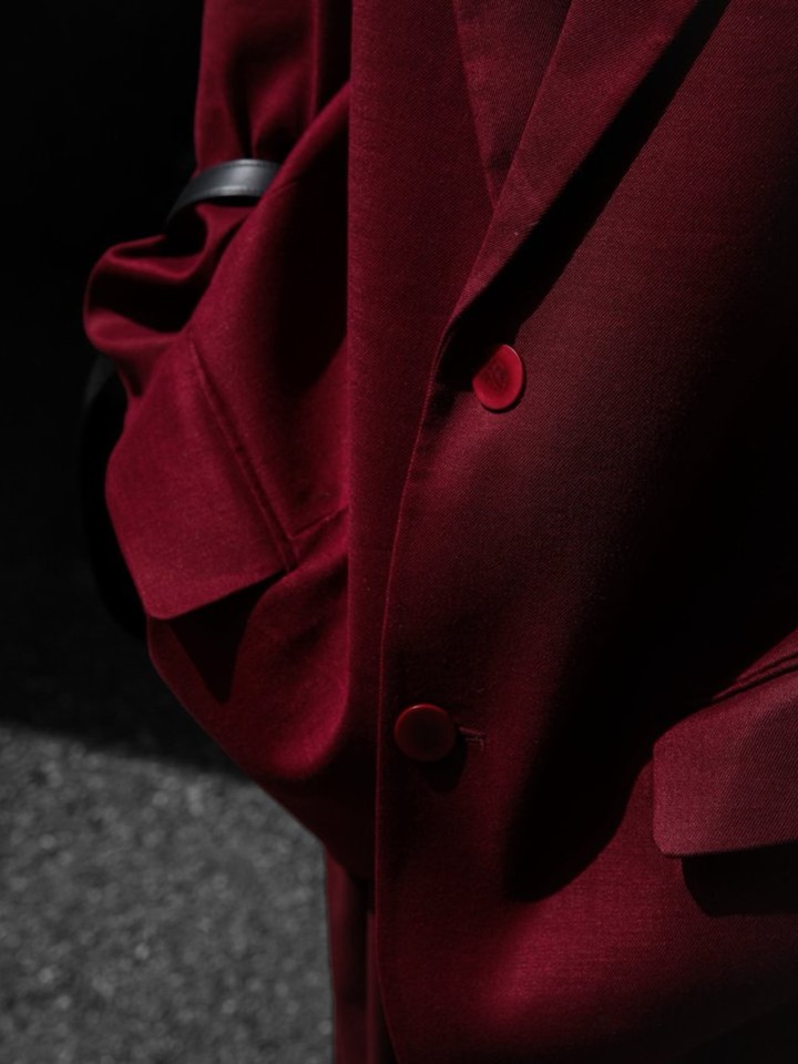L Maxi Oversized Two Button Blazer Jacket