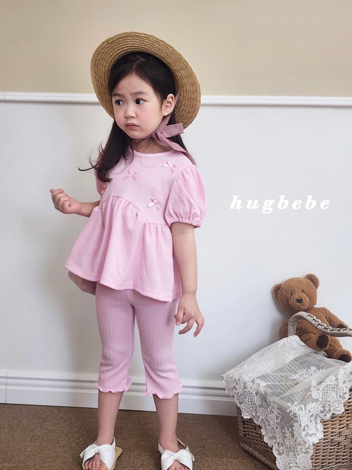 Love You Ribbon Puff Top Bottom Set