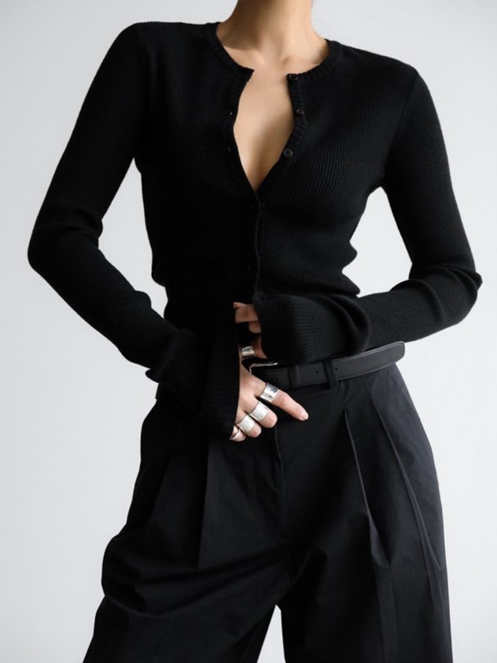 Ribbed Button Down Knit Cardigan