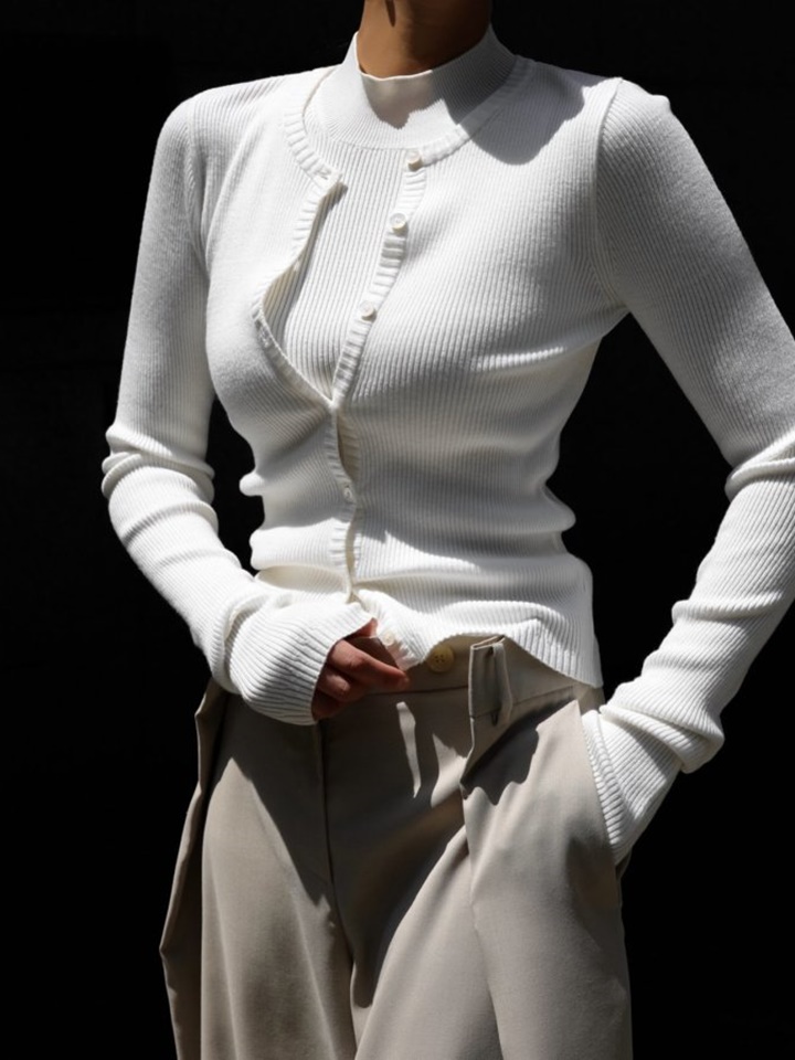 Ribbed Button Down Knit Cardigan