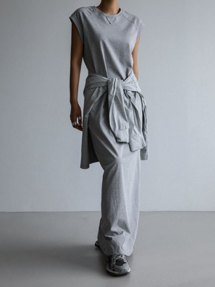 Raglan Sleeve Side Slit Maxi One-Piece