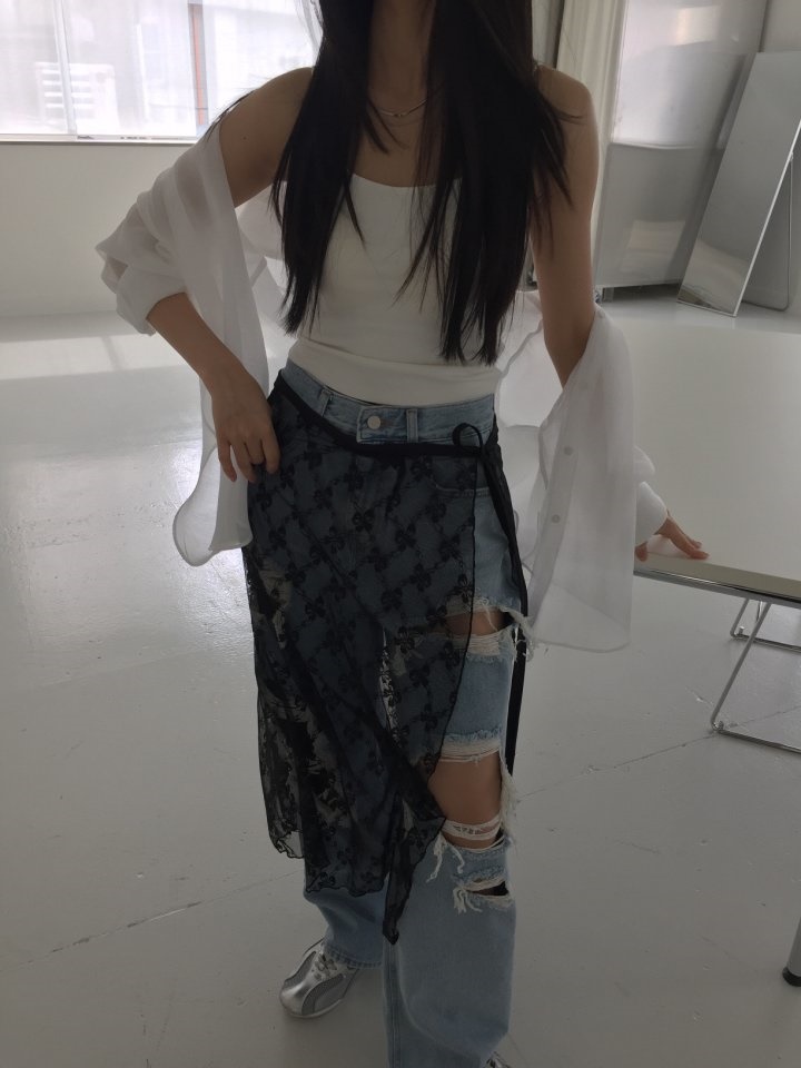 Long Ribbon Wrap Skirt