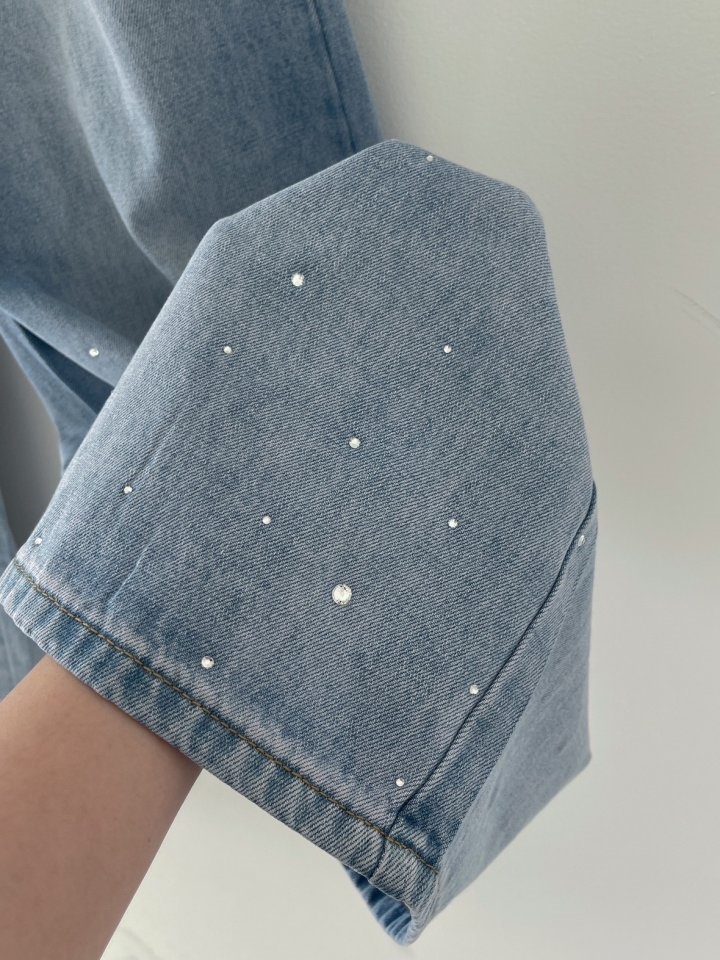 Double Cubic Denim Pants