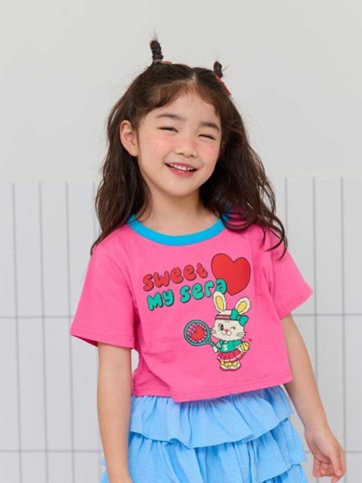 Piping Color Crop Tee