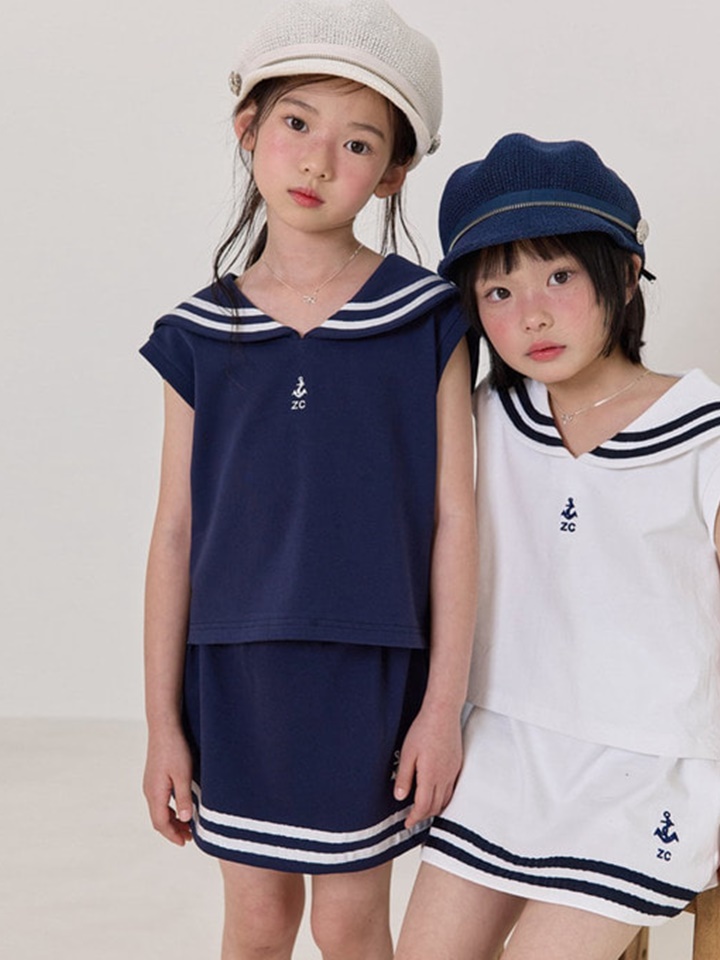 Sailor Skirt Top Bottom Set