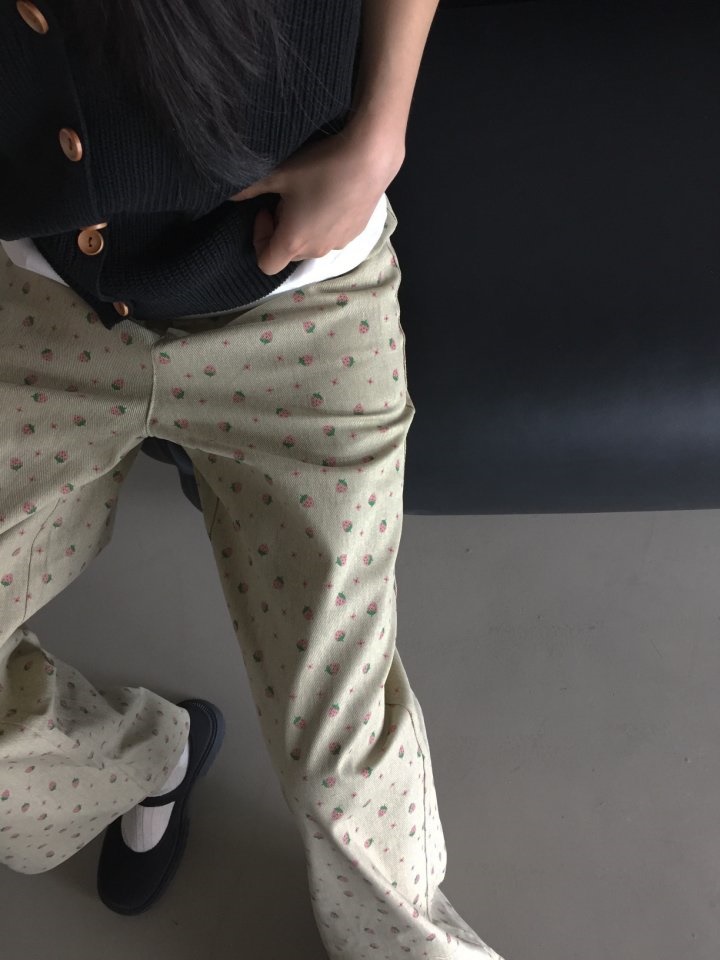 Strawberry Denim Pants