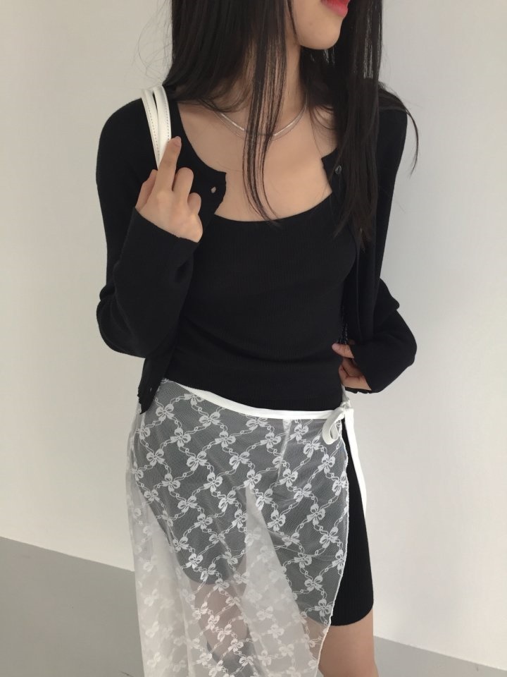 Sleeveless Cardigan Knit Set